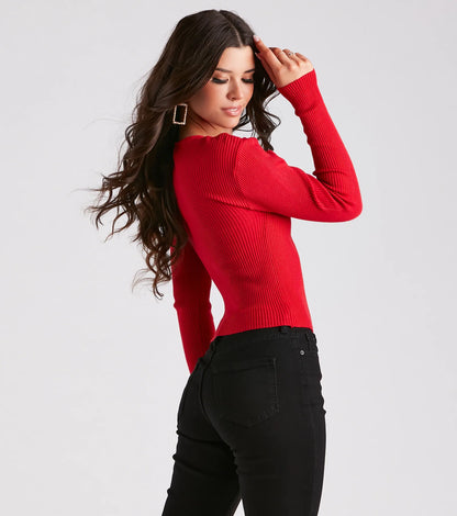 Flirty Twist-Front Cutout Crop Top