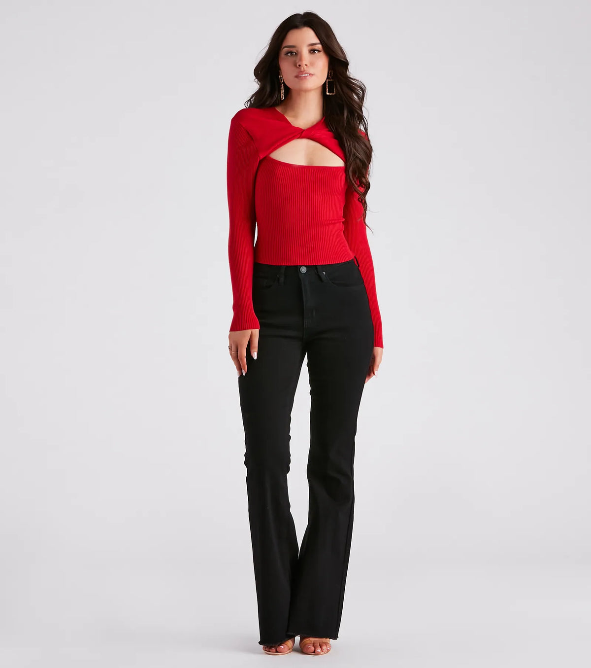 Flirty Twist-Front Cutout Crop Top
