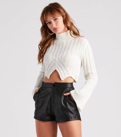Quite A Bell Sleeve Crop Sweater