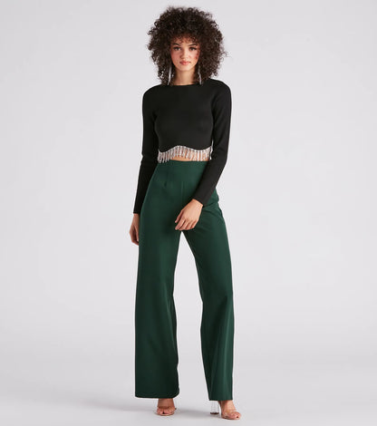Bejeweled Me Rhinestone Fringe Top