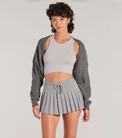 Sweet And Cozy Oversized Knit Sweater Bolero