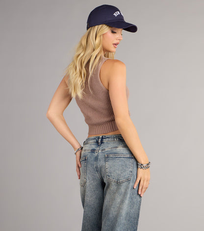 Preppy Babe V-Neck Cropped Sweater Vest