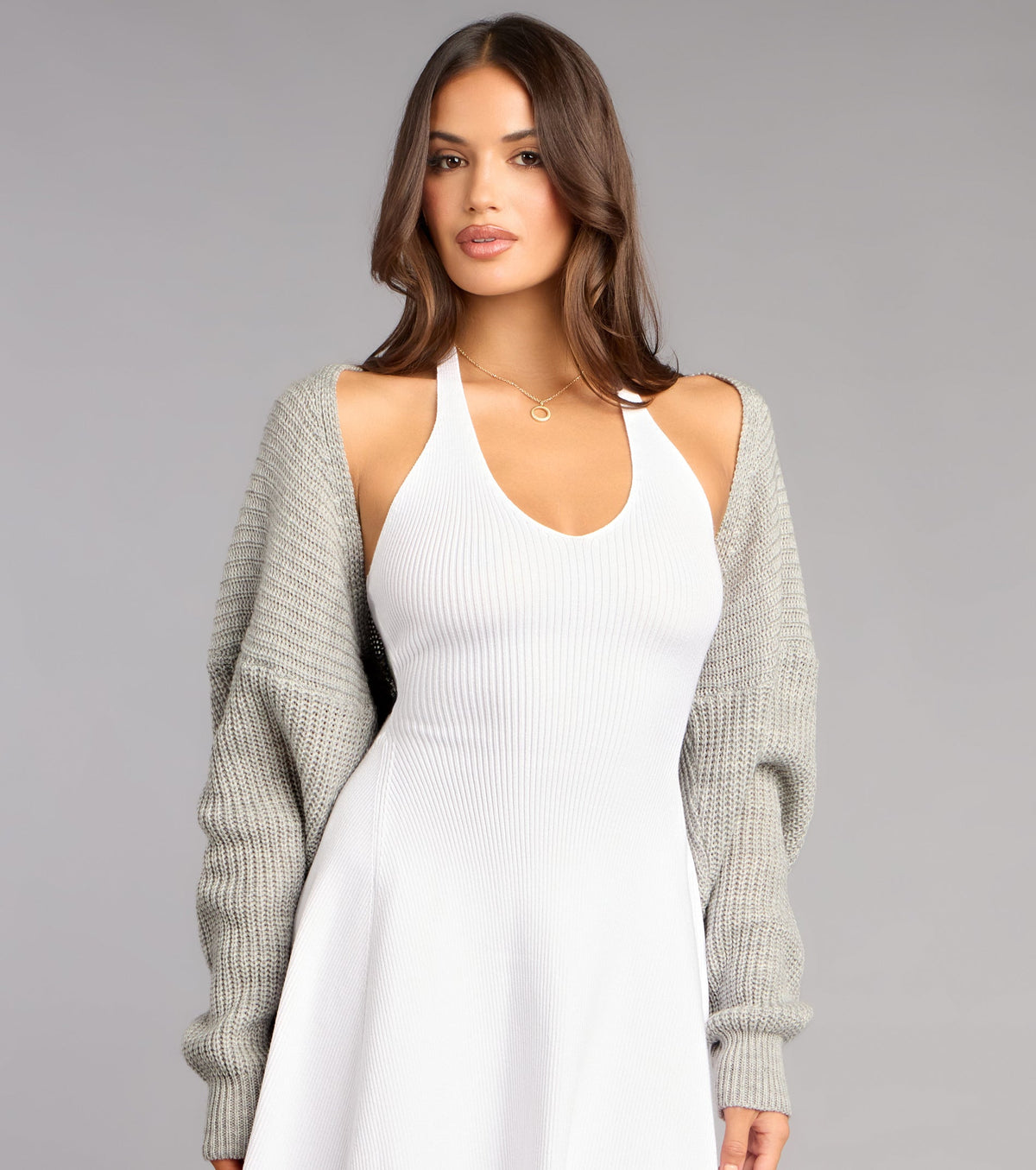Sweet And Cozy Oversized Knit Sweater Bolero