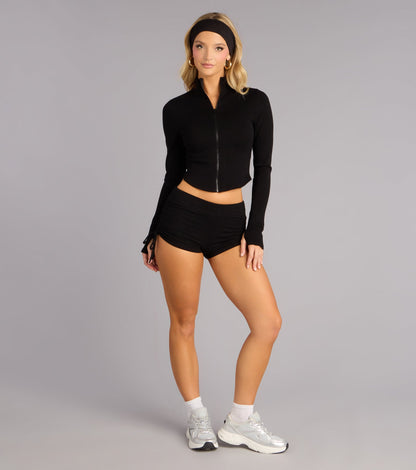 At Your Leisure Zip-Up Crop Jacket