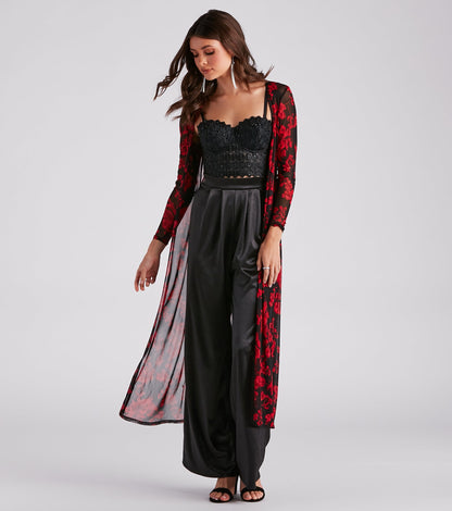 Sheer Intent Floral Mesh Duster