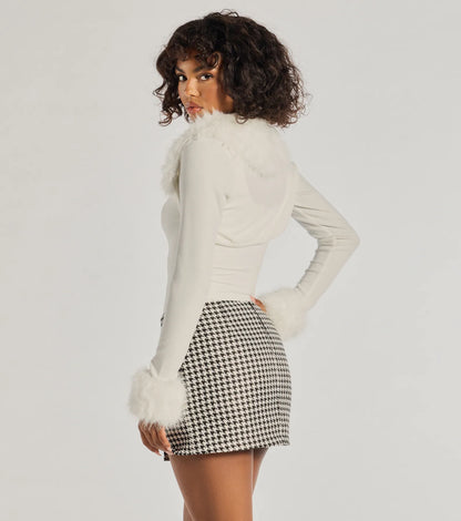 Exclusive Chic Removable Faux Fur Long Sleeve Bolero