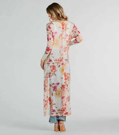 Brighten My Day Floral Mesh Duster