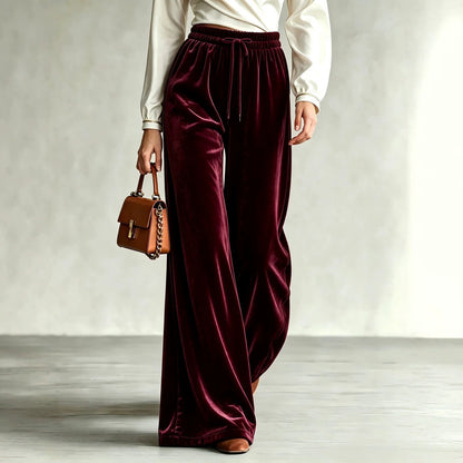 Pantalon femme ample taille haute – style casual chic