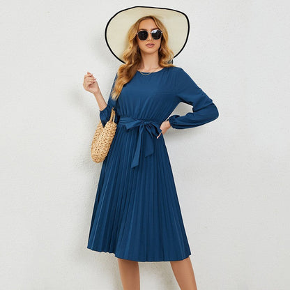 Robe plissée style décontracté