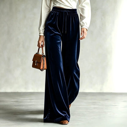 Pantalon femme ample taille haute – style casual chic