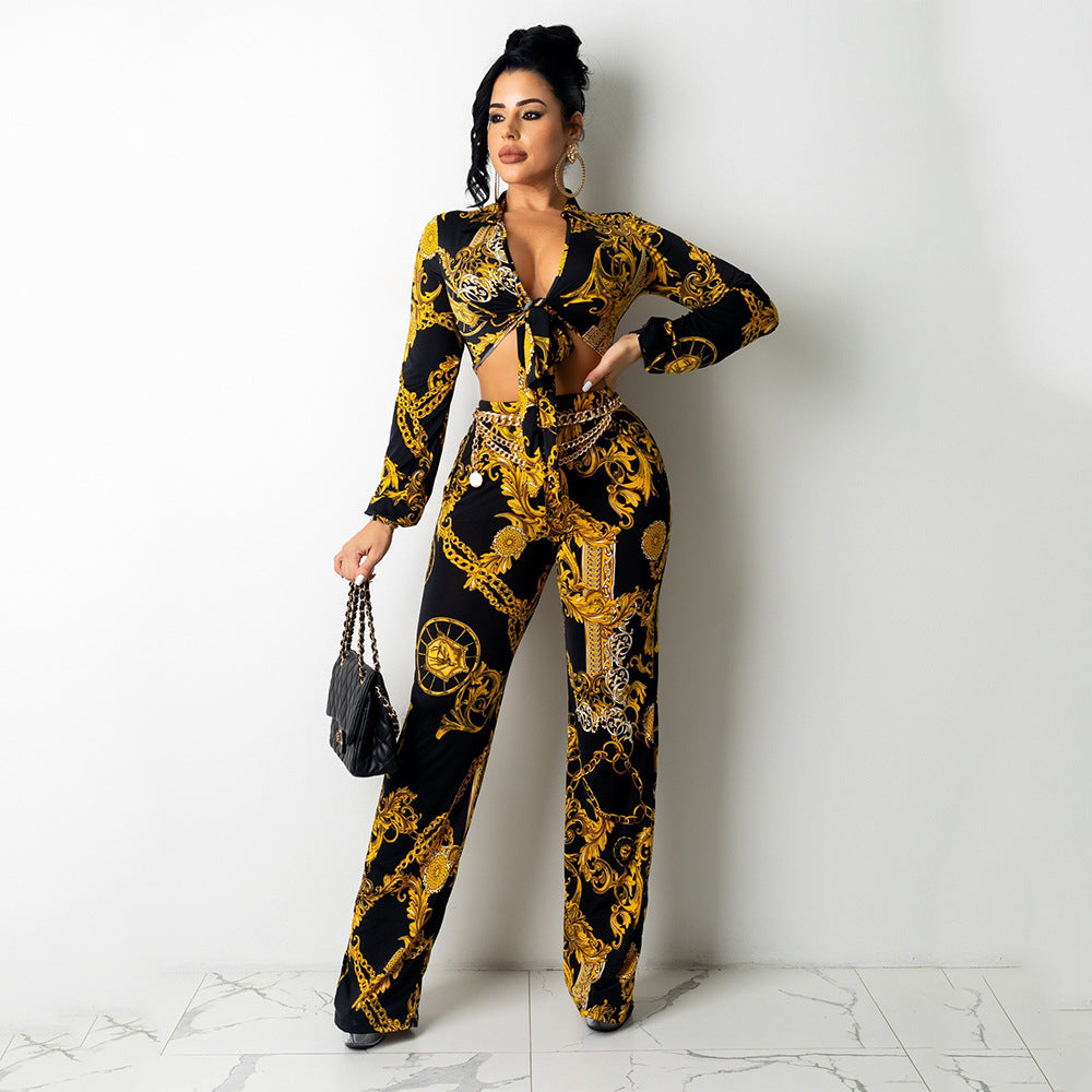 Ensemble deux pièces femme imprimée –athleisure tendance
